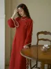 Robe Cheongsam rouge Style chinois Vintage, Qipao ample, Costumes de mariage quotidiens pour femmes, élégants longs S à XXL 240226