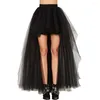 Jupes Tulle Jupe Élégante Taille Haute Pour Les Femmes Couleur Unie Fête Légère Avant Court Dos Longue Porter