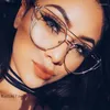 Sunglasses Frames 2024 Vintage Cat Eye Glasses Frame Oversized Metal Women Clear Lens Gold Optical Spectacle