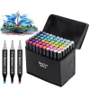 Pens 24/30/36/40/48/60/80 Colors Marker Bursh Pen Highlighter Double Head Set Drawing For Artist Korean Stationery Art Supplies