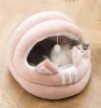 Mats HOOPET Deep Sleep Cat Bed Warm Pet Basket Cozy Kitten House Lounger Cushion Cat Tent House Soft Small Dog Mat Bag Cave Cats Bed