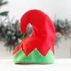 Beralar Cap Noel Baba Kırmızı Yeşil Patchwork Peluş Top Kardan Adam Korece Kış Kapakları Kadın Noel Şapkaları Metal Bell Velvet