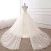 Элегантное свадебное платье трапециевидной формы с вырезом лодочкой и рукавами с открытыми плечами, расшитое бисером красочное кружевное свадебное платье с 3D-цветами, можно настроить по индивидуальному заказу