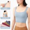 Outfits Fiess Yoga Vest Women Sports BH Push Up Top Gym Clothing Support Gabbed Shock Absorption Without Steel Ring med bröstkudden