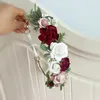 Accessoires pour cheveux bébé fille ivoire bordeaux Blush rose couronne de fleurs couronne