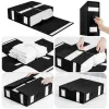 Bins Bed Sheet Set Storage Box Fabric Visible Window Zipper Folding Blanket Finishing Box Wardrobe Bedding Storage Closet Organizer