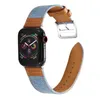 Дизайнерский ремешок для Apple watch series 4, 44 мм. Дизайнерский ремешок iwatch 38, 40, 42 мм. Сменный ремешок для часов, джинсовый холст, кожаный ремешок. Ремешки на запястье, дизайнерV90PV90P.