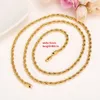 18k Yellow Solid Gold GF Men's Women's Necklace 31 Rope Chain Filled Charming Jewelry Hiphop Rock Fashion lengthen253T