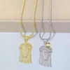 Gioielleria raffinata Bling Hip Hop Iced Out Sterling Sier Collana da uomo Vvs Pendente con testa di Gesù