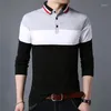 Herren Polos ARCSINX Plus Größe Poloshirt Männer Langarm Baumwolle Marke Hohe Qualität Patchwork England Stil Fitness Herren Shirts