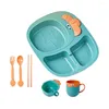 Set di stoviglie Simpatico set di posate dal design ravanello per bambini con scomparto Ciotola facile da pulire, di qualità Picky