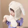 Rabbit Warm Knitted Hat Scarf Set Baby Winter s Caps Bonnet Kids Boys Girls Beanie Autumn Outdoor Accessories 240226