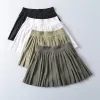 Skorts Solid Color High Waist Yoga Tennis Pleated Skirt Quick Dry Breathable Running Sports Pleated Skirt Fitness Short Skirt