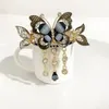 Hårklipp Fashion Elegant Zircon Butterfly Tassel Hairpin Accessories for Women Retro Ethnic Style Small Crab Clip Headwear Jewelry Gift
