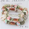 Charm Bracelets Natural Stone Bracelet Big-Name Wave Ethnic Style Simiya Shell Crystal Mtilayer Beaded For Drop Delivery Dhopf