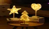 Lámpara de mesa LED creativa con estrellas, luces nocturnas para árbol de Navidad, lámpara de escritorio para decoración de bodas, festivales en casa, lámpara nocturna con pilas 2990593