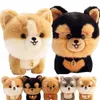 Doldurulmuş Peluş Hayvanlar Adorbale Furry Peluş Corgi Köpek Peluş Oyuncak Doldurulmuş Büyük Head Kaii Kilitli Hayvan Shiba Chowchow Yorkshire Bichon Husky Doll