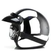 Motorradhelme Sliver Chrome Dot Approved Retro Helm Casco 3/4 Open Face Cafe Racer Chopper Capacete Ce