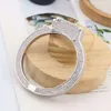 Aangepaste zilveren K gouden persoonlijkheid handboeien armband koper ingelegde Moissanite punk stijl hiphop sieraden paar armband