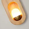 Wall Lamp Nordic Style LED Solid Wood Lamps Bedroom Bedside Living Room Lighting El Sconce Aisle Kitchen Decorative Light Fixture