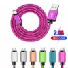 1M 2M 3M Fast Charging Cable Braided Micro USB Type C Cable USB 2.0 Data Cable For Samsung Xiaomi LG Android