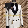 Мужской костюм из 2 предметов, комплект с цветочным принтом, двубортный пиджак с шалью и лацканами, деловой пиджак, брюки для свадьбы, выпускного вечера, ужина