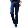 Jeans pour hommes Simple Hommes Slim Fit Denim Long Pantalon 3D Coupe Crayon Mâle Automne Vêtements Quotidiens