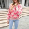 Women's Sweaters YEMOGGY Fashion Heart Love Knit Pullover Sweater Winter 2024 Casual Loose Full Sleeve Warm Thick