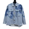 2024 uomini Designer Coat Giacca pannello in tessuto in denim Scaia Full Stars Flower tining tintura tintura a maniche lunghe Donne nere blu scuro M-XL