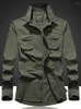 Herrjackor 2024 Solid Color Simple Outdoor Casual Sports Shirt Militär stil Fashion Jacket M-7XL