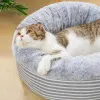 Tapis chaud chat lit maison lit rond tapis de couchage coussin pour animaux de compagnie chiot nid coquille pour petit chien chat