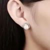 Boucles d'oreilles Garilina marque concepteur perle avec zircon cubique blanc couleur argent superposition pour les femmes bijoux de mode