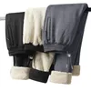 Vinterkashmirbyxor Mens Fleece Warm Thick Casual Sports Pants Högkvalitativa Fashion Drawstring Large Size Jogger Pants L-8XL 240220