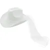 Bérets Nouveauté Mariée Cowgirl Chapeau Avec Voile Femmes Blanc Cowboy Bachelorette Party Bridal Shower Dress Up Costume