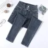 Jeans Heißer Verkauf Neue Mode Drei Tasten Hosen Pantalon Jeans Schlank Lift Elastische Weibliche Schwarze Enge Hosen Für Frauen Jeans