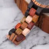 Montres Bobo Bird Couple Watch Colorful Wooden Strap Watch for Women Week Date Afficher Quartz Wood Wristwatch pour les hommes Women Reloj Mujer