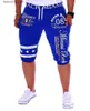Мужские шорты Мужские повседневные брюки с матовой эластичной резинкой на талии Модные свободные и спортивные буквы с принтом Q240229