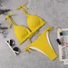 Badkläder senaste sexiga bikini kvinnor mini baddräkt kvinnor bikini kostym kvinnor snörning baddräkt 240229