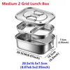 304 Rostfritt stål Lunchbox Matcontainer Bento Box för barn Vuxen dubbelskikt Stor kapacitet Tabellagring Box 240219