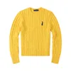 Sweater women's pullover sweater men's collar stripes fashionable long sleeved letter embroidery high-end jacquard knitted sweater