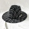 Berets Women Plaid Luksus Feel Fedora kapelusz dla eleganckich mężczyzn jesień zimowej imprezy sukienka ślubna czapka jazz sombreros de mujer