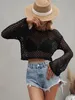 Women Sweater Casual round Neck Long sleeves pullover Oversized Stitched sweater with loose-crocheted striped collar sweaters Hand Knitted sweaters women