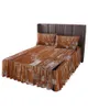 Bed Skirt Wood Grain Vintage Farm Brown Elastic Fitted Bedspread With Pillowcases Mattress Cover Bedding Set Sheet
