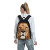 حقيبة الظهر Lion School Labtop Teen Girls Boys Kids Bag Bag Animal College College Travel Computer Computer Notebook