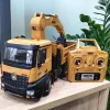 Cars HUINA 575 1/14 RC Car 26CH Tractor Remote Control Alloy Timber Grapplo Dump Truck Engineering Vehicle Machine Toys for boys gift