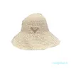 Chapeau de pêcheur en paille pour femmes, Simple, couleur unie, rotin tissé, Triangle métallique, grand bord, seau plat, chapeau d'extérieur, Vintage, mode