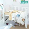 3-delige set babybeddengoed set biologisch katoen dekbedovertrek laken kussensloop met cartoon print kinderen kinderbedje beddengoed 240220