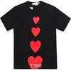 2024 Play Mens T Shirt Designer Red Commes Heart Women Garcons S Des Quanlity Ts Cotton CDG Haft Haft Krótkie rękawie FA8