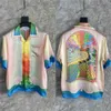 Casablanca 24SS Summer Dream Beach Silk Printed Shirt Men Designer Kort ärm skjortor