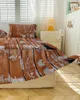 Юбка на кровать под дерево, винтажное фермерское коричневое эластичное покрывало с наволочками, наматрасник, комплект постельного белья, простыня